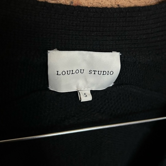 Loulou Studio Maio Black Wool Cashmere Blend Button Knit Cardigan Size Small - Picture 4 of 7